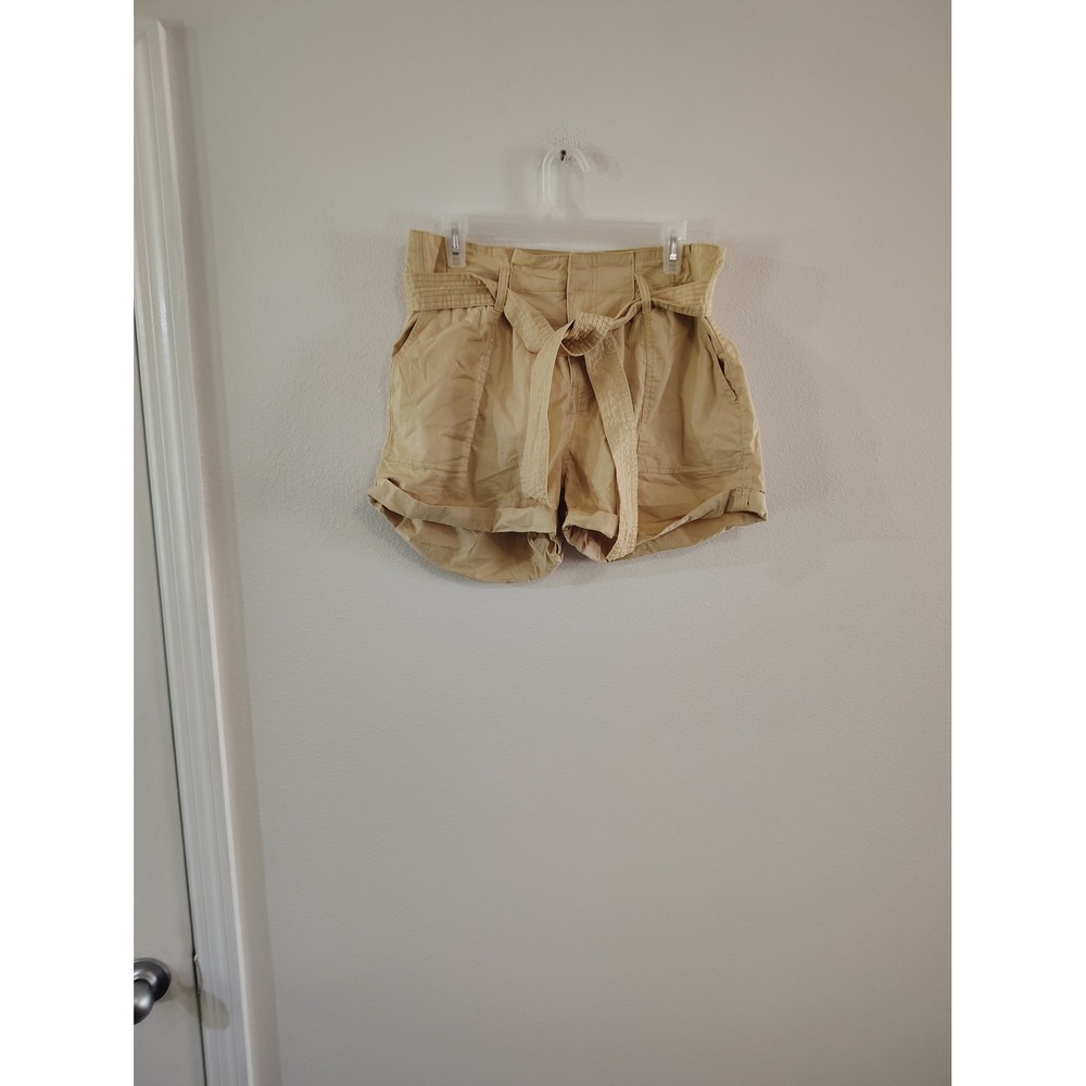 Vanilla Star Womens Tan Khaki Paperbagā Waist Tie Shorts Size 13 V31858-5